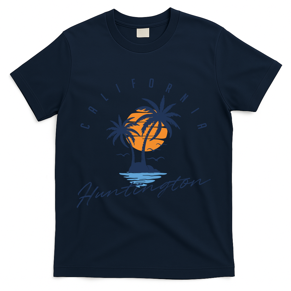 Summer In Huntington Beach Californa T-Shirt - Navy