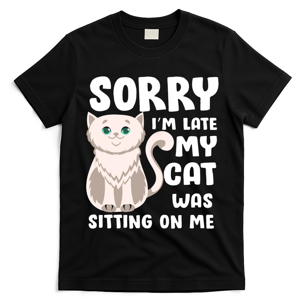 Sorry I'm Late My Cat Was Sitting On Me T-Shirt