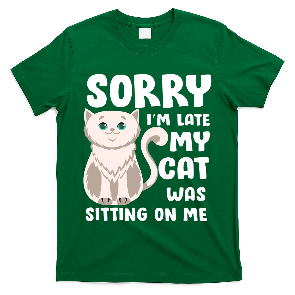 Sorry I'm Late My Cat Was Sitting On Me T-Shirt