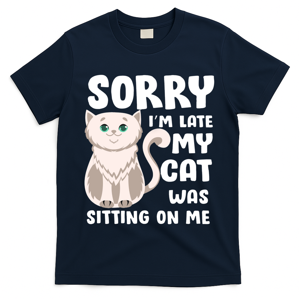 Sorry I'm Late My Cat Was Sitting On Me T-Shirt