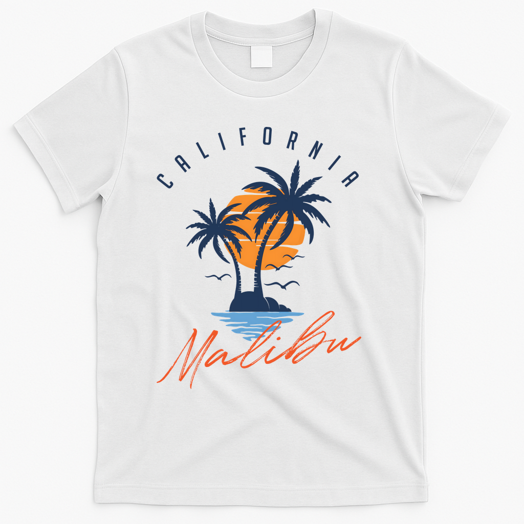 Summer In Malibu Beach T-Shirt - White