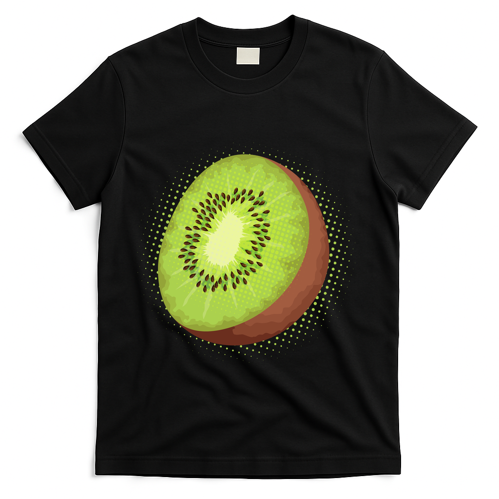 Summer Kiwi Fruit T-Shirt - Black