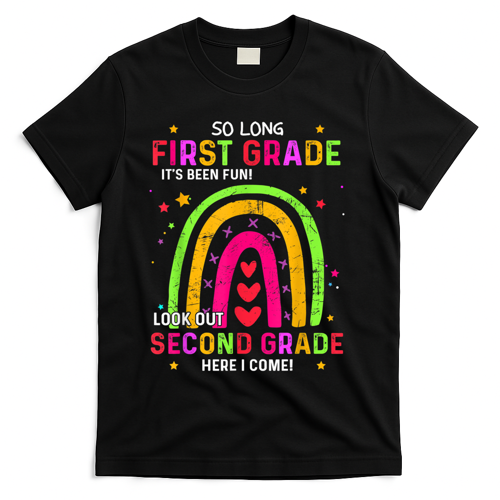 So Long 1st Grade Look Out 2nd Grade Funny Graduation Gifts T-Shirt - Black