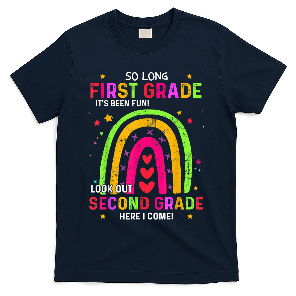 So Long 1st Grade Look Out 2nd Grade Funny Graduation Gifts T-Shirt - Navy