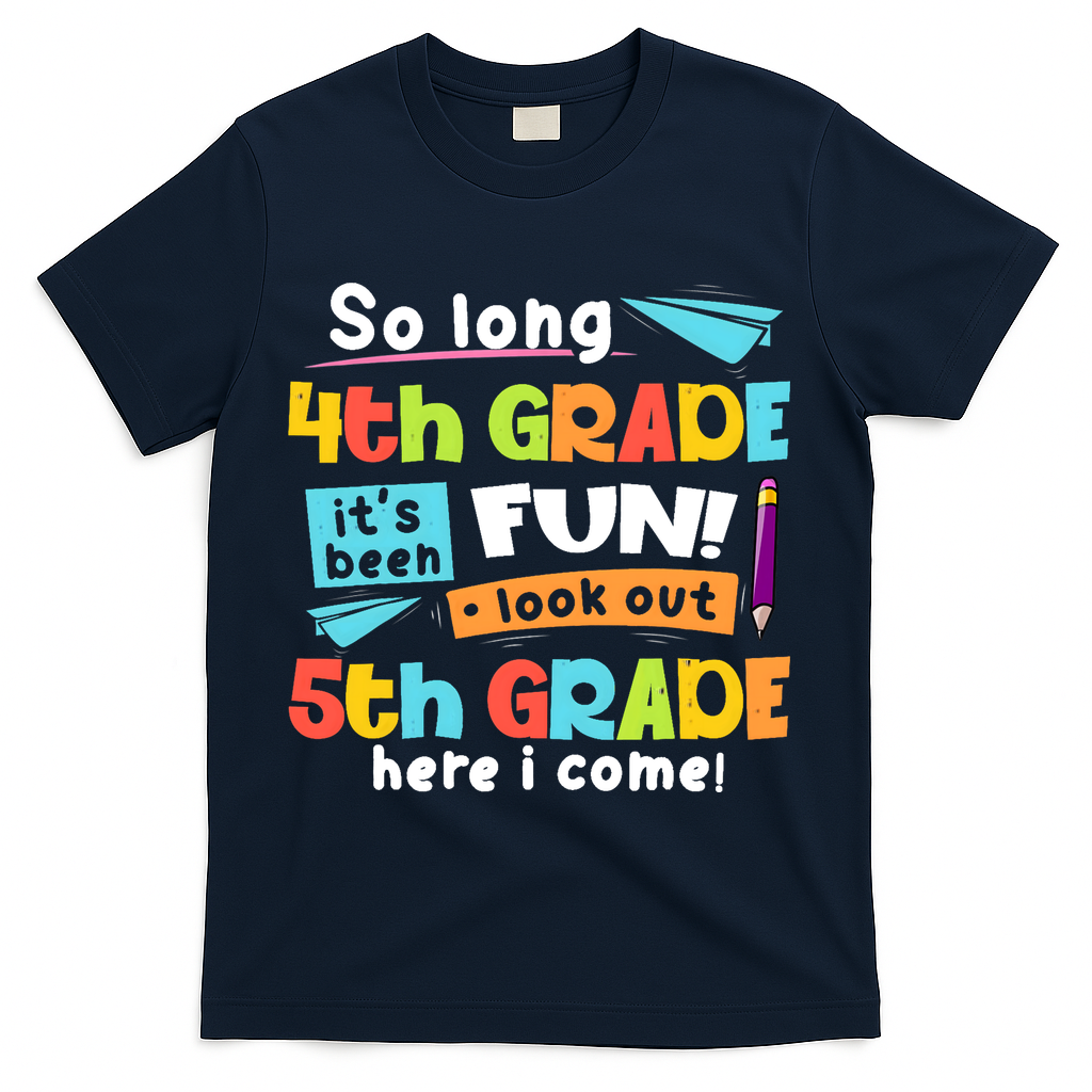 So Long 4th Grade 5th Grade Here I Come Graduation Boy T-Shirt - Navy
