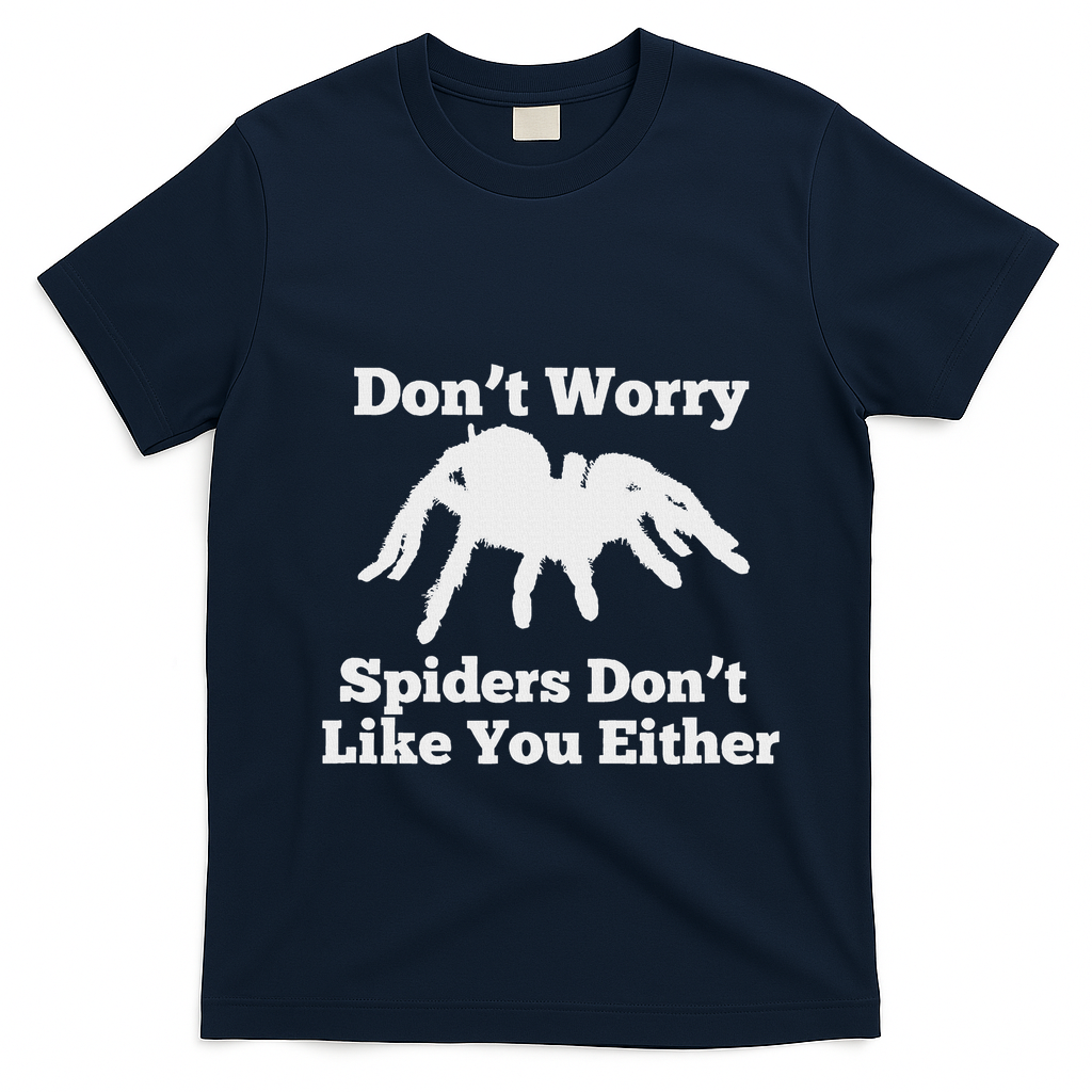 Spider Lover Gift For Women Fear Scared Tarantula Creepy T-Shirt - Navy Blue