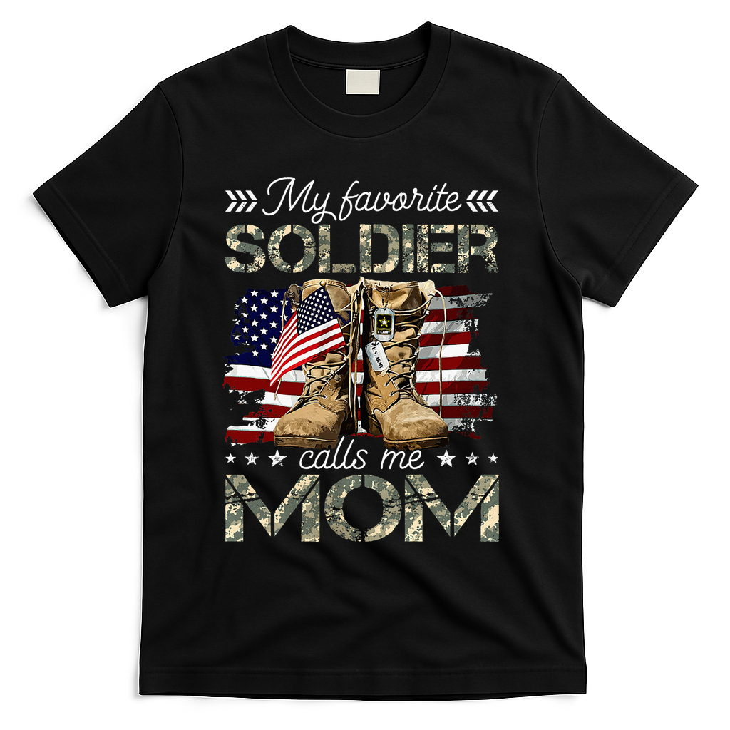 Soldier Mom Army Graduation Mom T-Shirt - Black