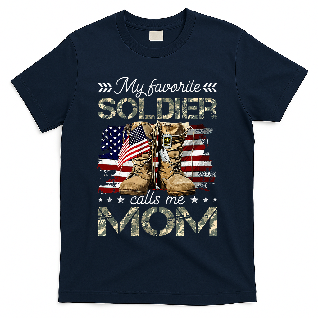 Soldier Mom Army Graduation Mom T-Shirt - Navy