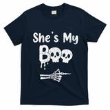 She’S My Boo Skull Face T-Shirt - Navy Blue