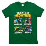 Scientific Meowthod Cat Themed Educational Fun T-Shirt - Green