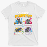 Scientific Meowthod Cat Themed Educational Fun T-Shirt - White