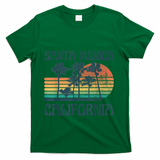 Santa Monica California Beach Summer Vacation Vintage T-Shirt - Green