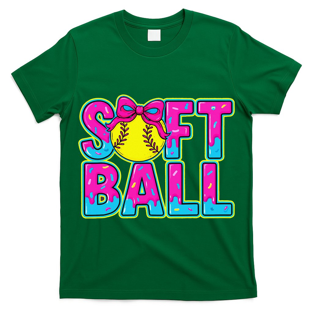 Softball Mama Drip Ice Cream Baseball Drip Game Day T-Shirt