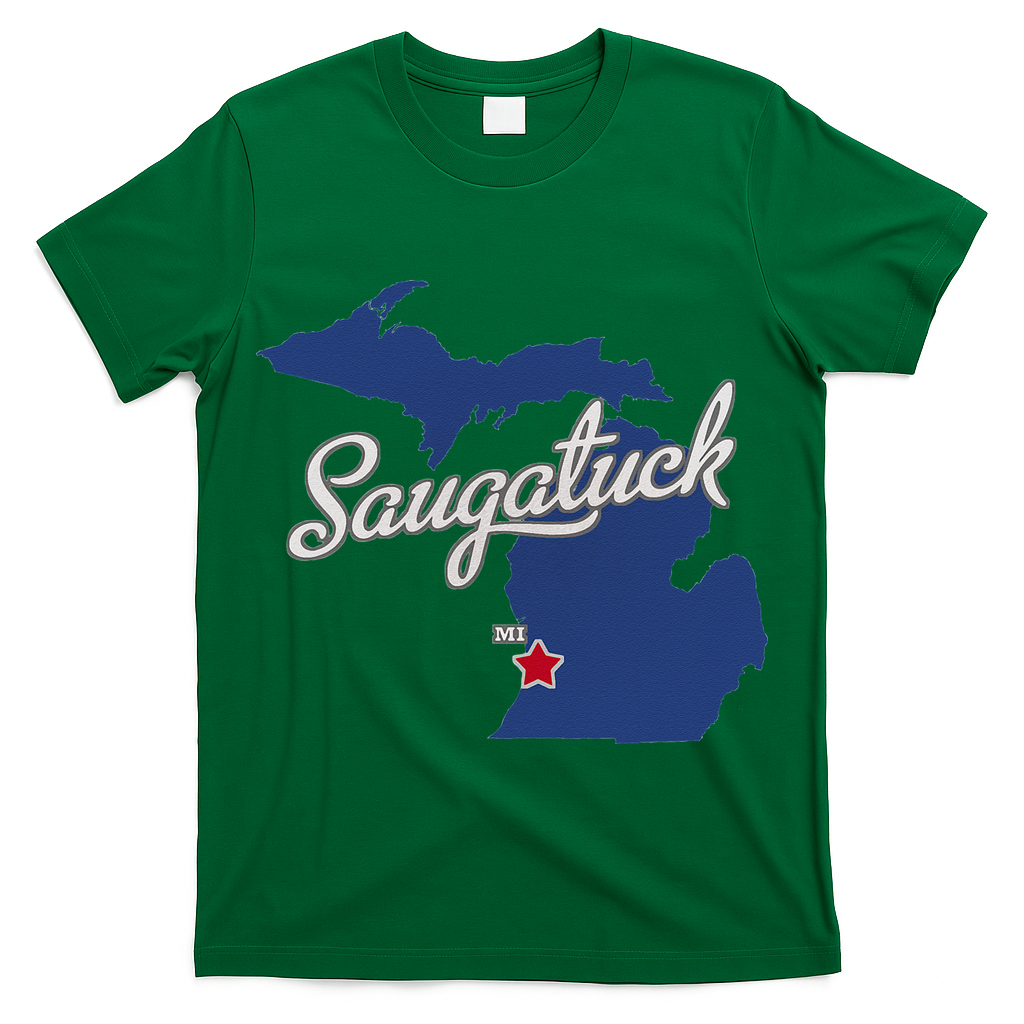 Saugatuck Michigan MI Map T-Shirt