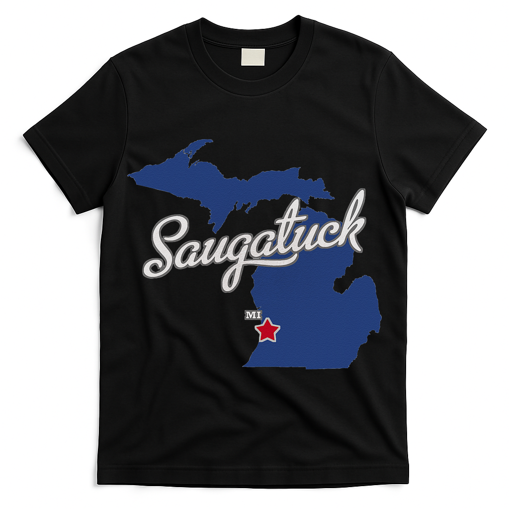 Saugatuck Michigan MI Map T-Shirt
