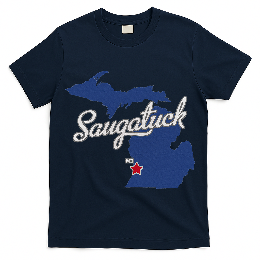 Saugatuck Michigan MI Map T-Shirt