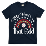 Softball Mom My Heart Is On That Field Women Mother Day T-Shirt