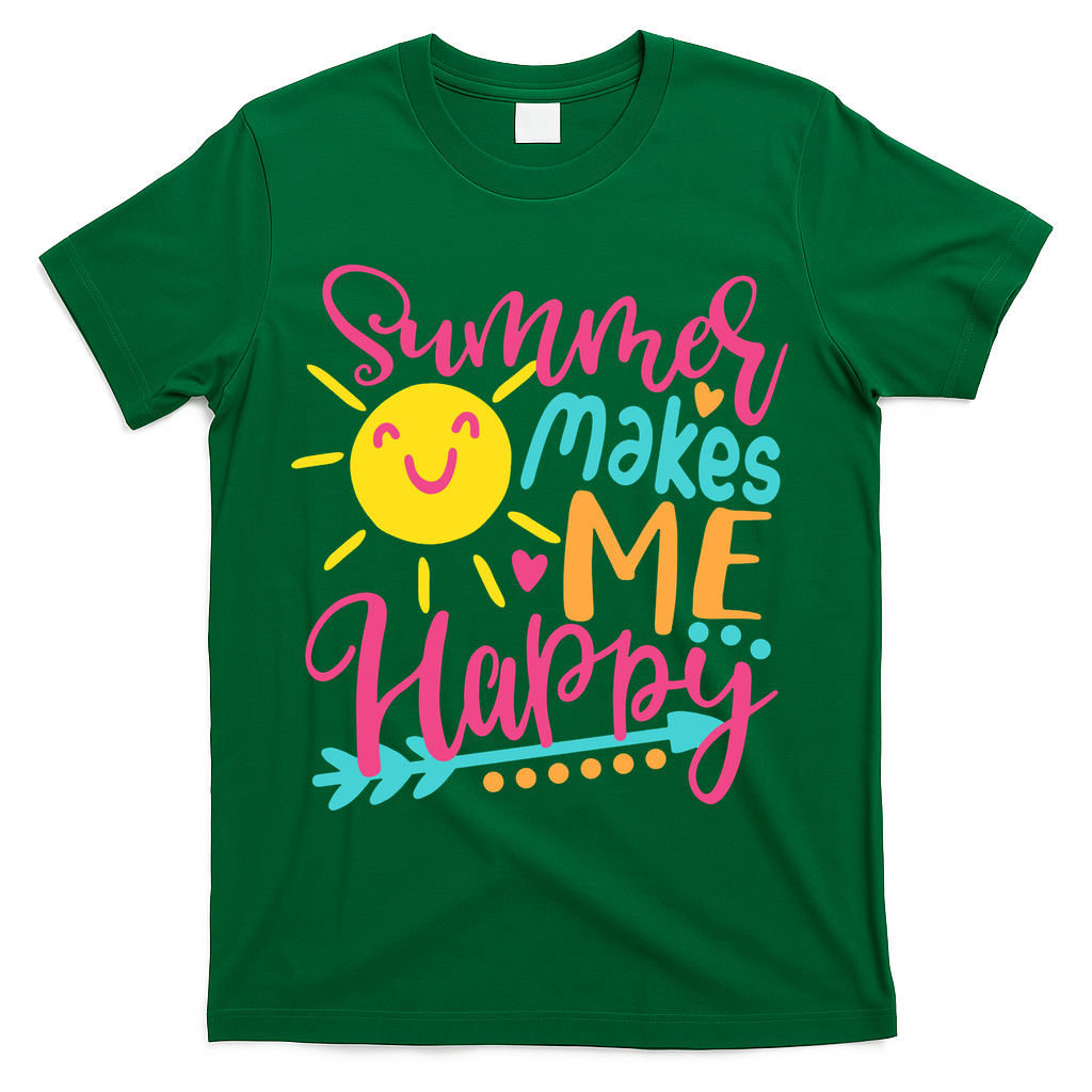 Summer Makes Me Happy T-Shirt - Green