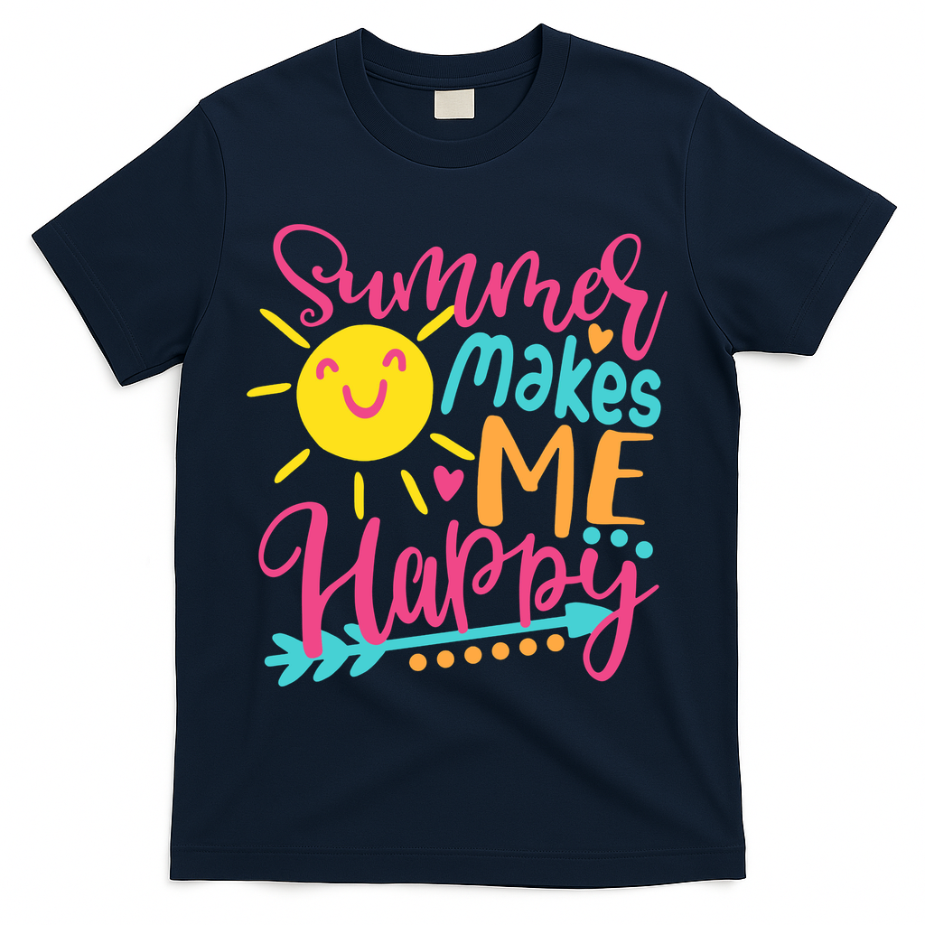 Summer Makes Me Happy T-Shirt - Navy