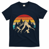 Summer mountains outdoor vintage retro T-Shirt - Navy