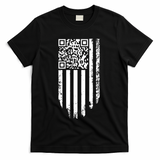 Scan Me President Trump Dancing Code American Flag T-Shirt - Black