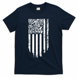 Scan Me President Trump Dancing Code American Flag T-Shirt - Navy