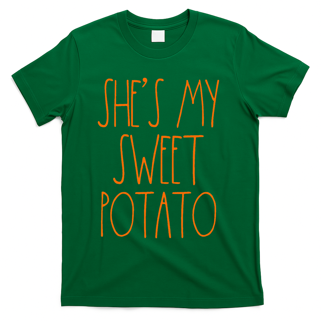 Shes My Sweet Potato I Yam Set Thanksgiving Couple T-Shirt - Green