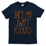 Shes My Sweet Potato I Yam Set Thanksgiving Couple T-Shirt - Navy