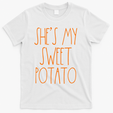 Shes My Sweet Potato I Yam Set Thanksgiving Couple T-Shirt - White