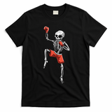 Skeleton Muay Thai Halloween Kickboxing MMA Fighter Costume T-Shirt - Black
