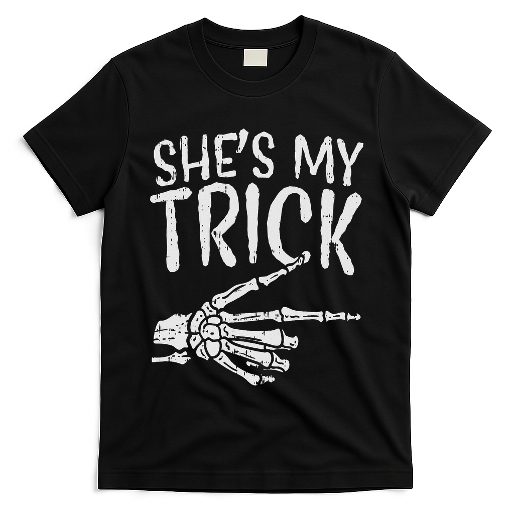 Shes My Trick Matching Couple Halloween Costume Boyfriend T-Shirt