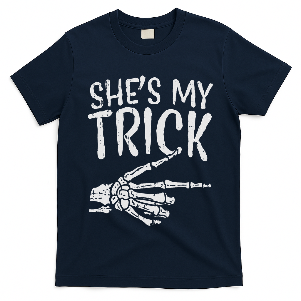 Shes My Trick Matching Couple Halloween Costume Boyfriend T-Shirt