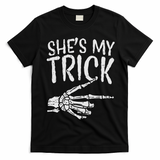 Shes My Trick Matching Couple Halloween Costume Boyfriend T-Shirt - Black