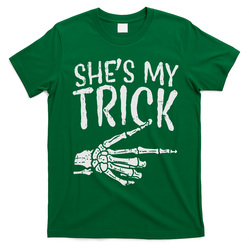 Shes My Trick Matching Couple Halloween Costume Boyfriend T-Shirt - Irish Green