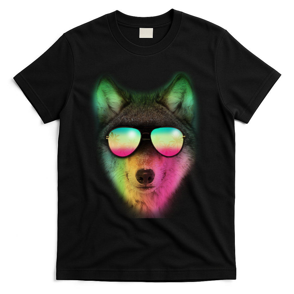 Summer Wolf T-Shirt - Black