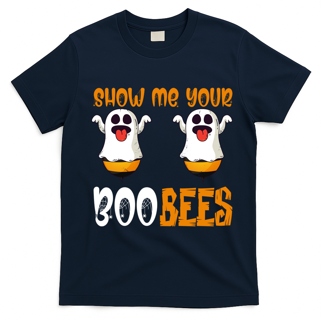 Show Me Your Boo Bees Matching Couples Halloween Costume Cute Gift T-Shirt - Navy Blue