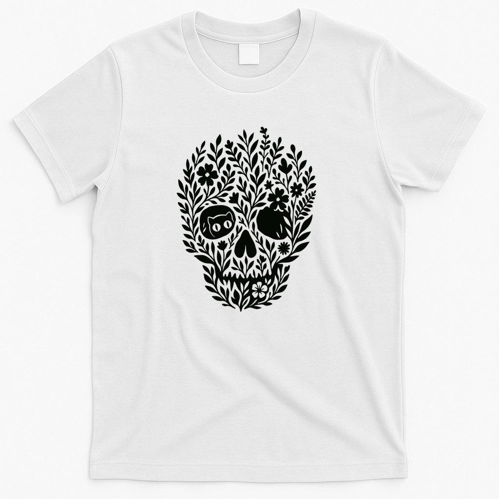 Skull, nature and something else - White