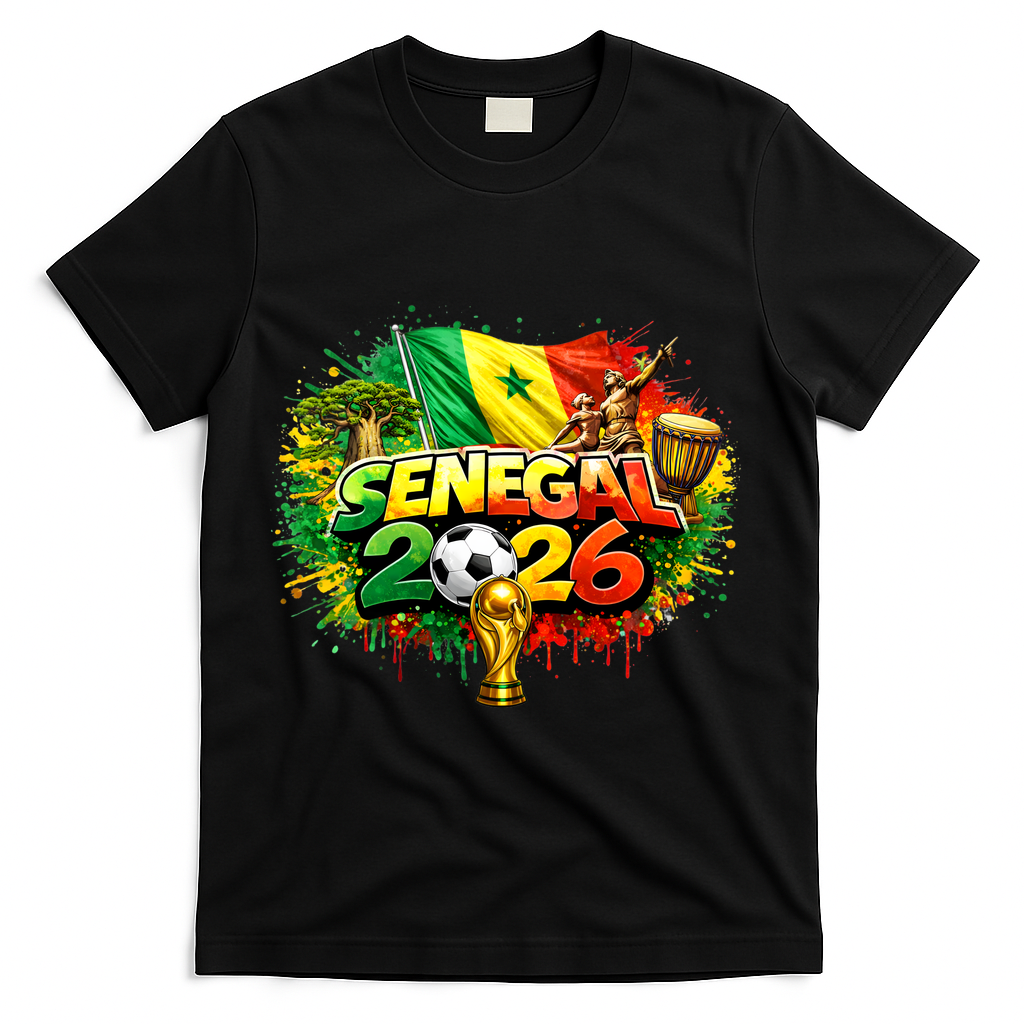 SENEGAL North America Soccer Tournament 2026 T-Shirt - Black