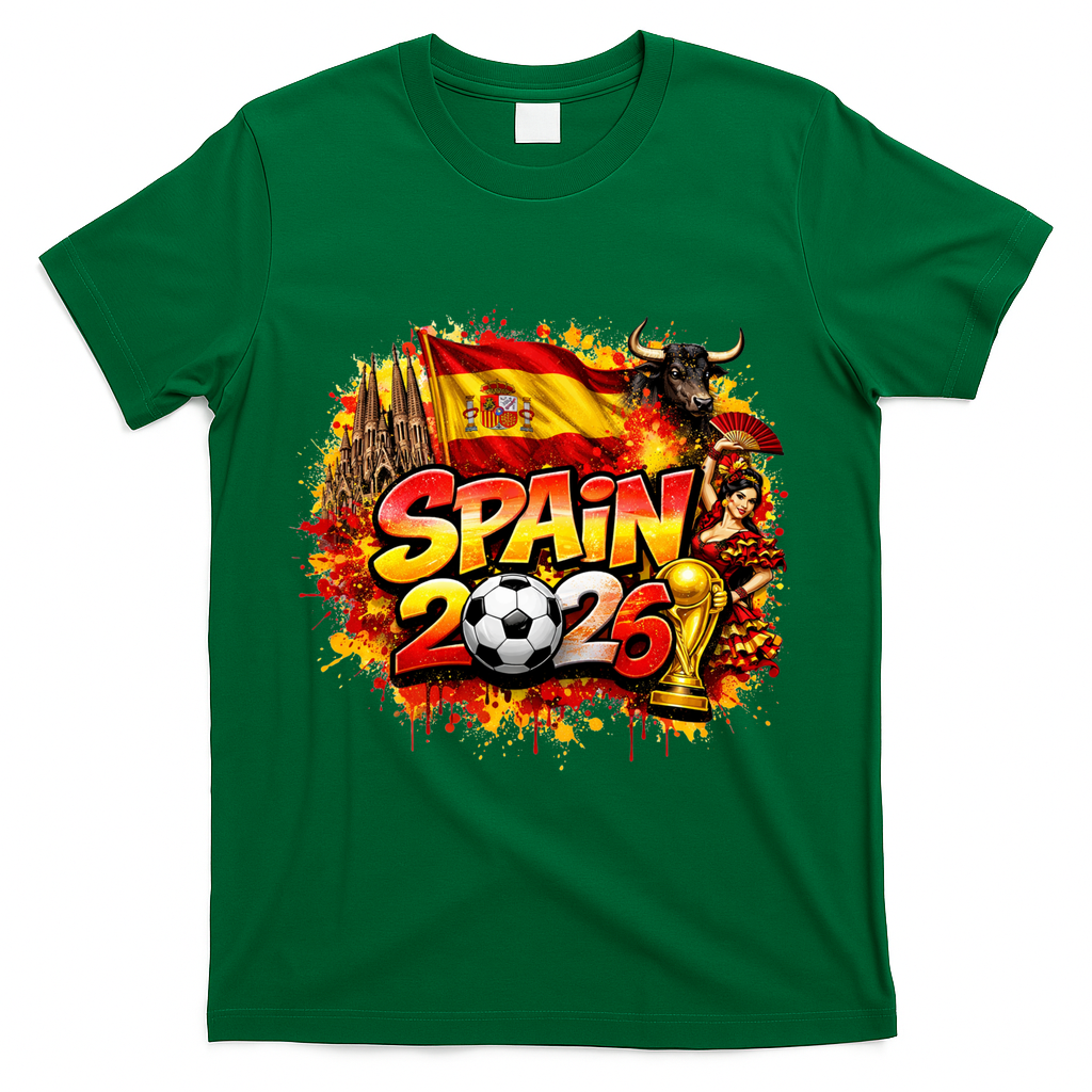 SPAIN North America Soccer Tournament 2026 T-Shirt - Green