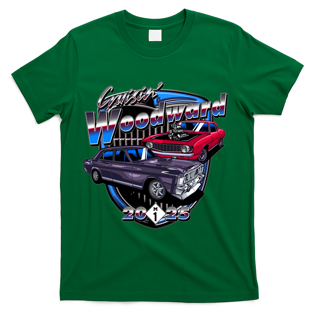 Summer Nights Cruising Woodward 2025 T-Shirt - Green