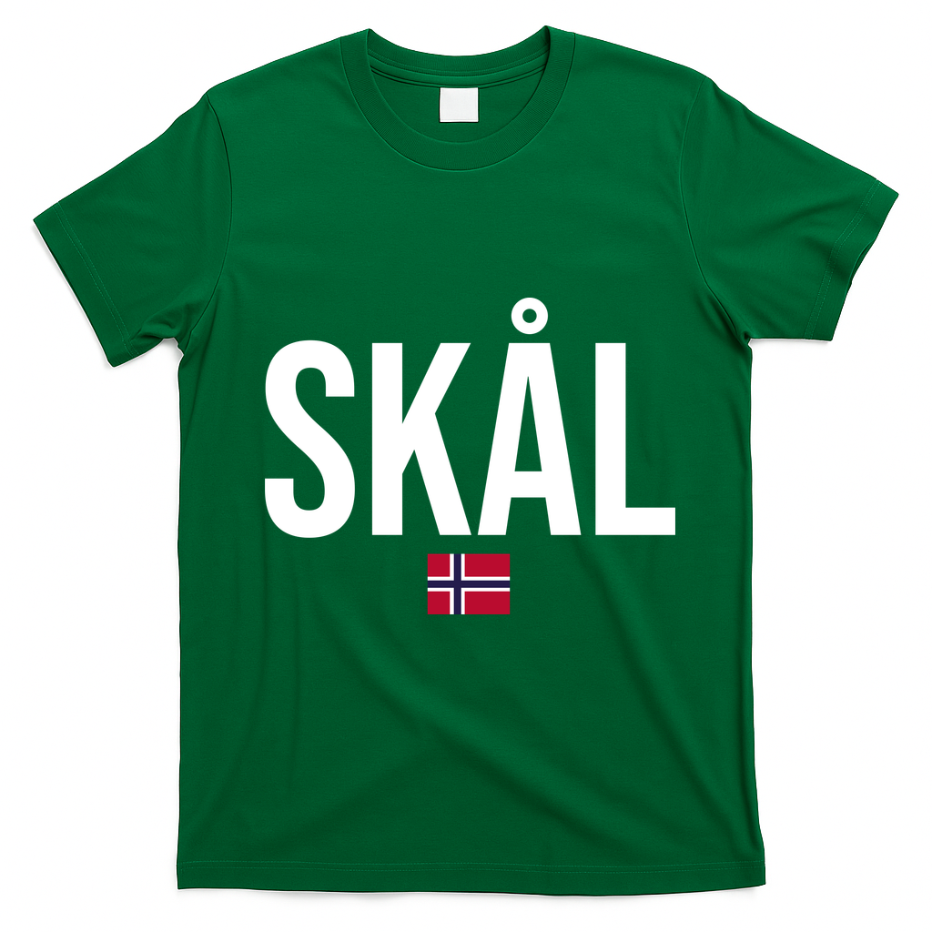 Skal Norwegian Phrase Saying Gift Cheers In Norway T-Shirt - Irish Green