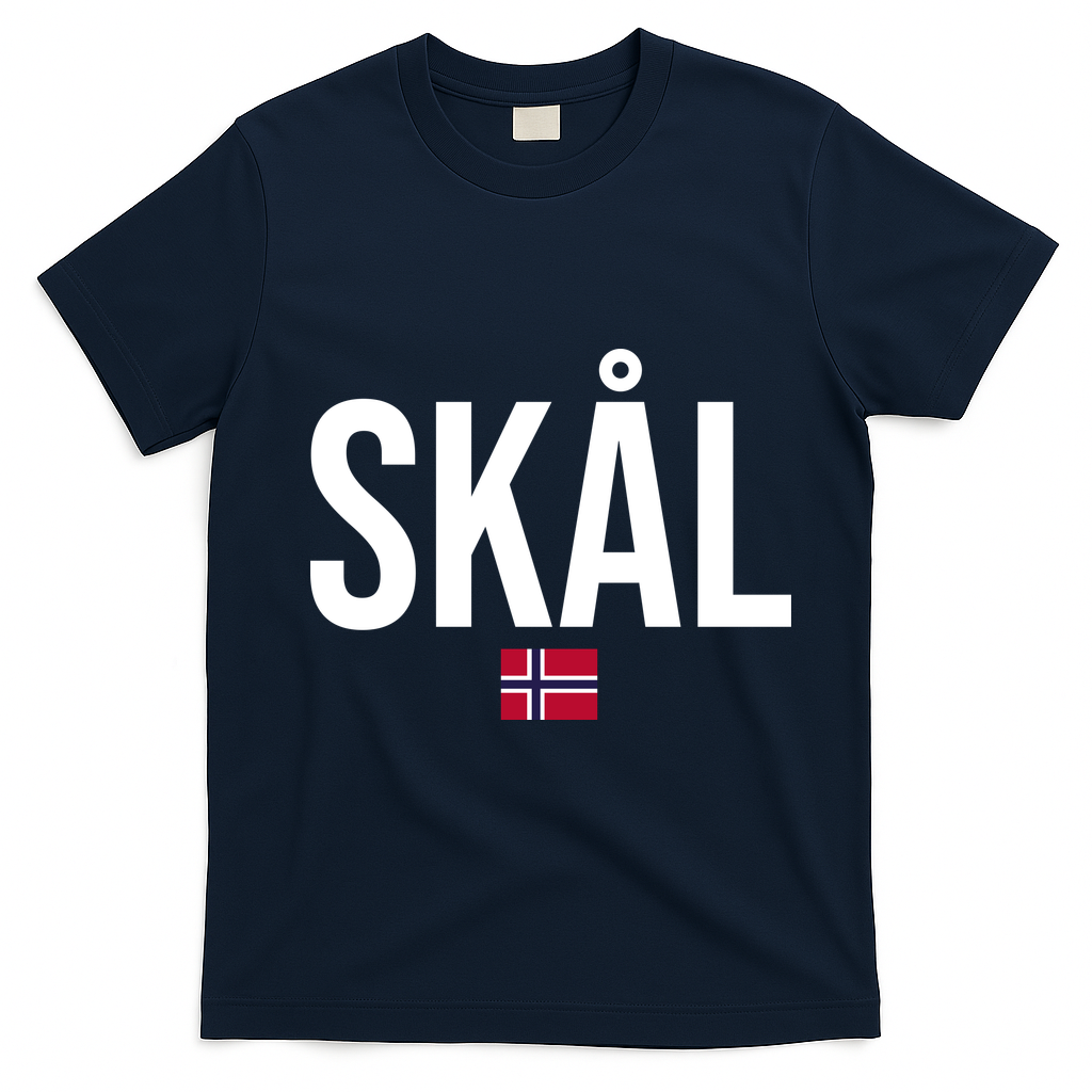 Skal Norwegian Phrase Saying Gift Cheers In Norway T-Shirt - Navy Blue