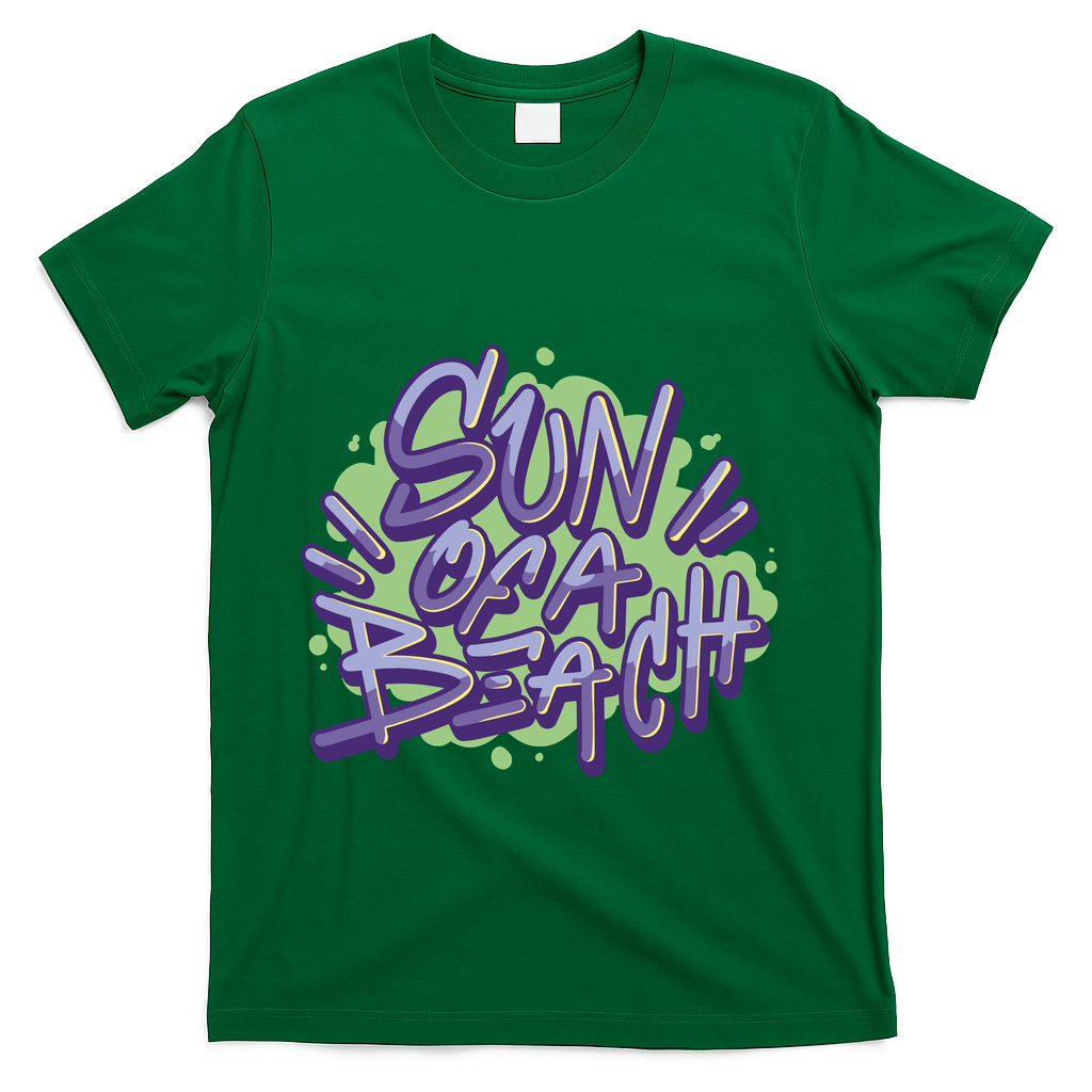 Sun Of A Beach Graffiti Summer T-Shirt - Green