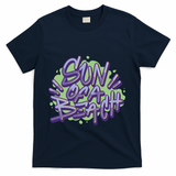 Sun Of A Beach Graffiti Summer T-Shirt - Navy