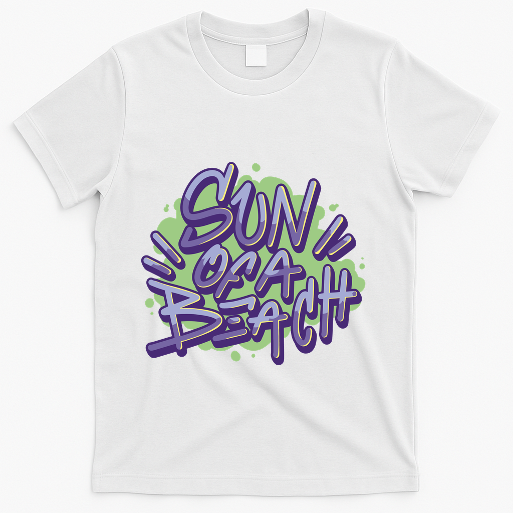 Sun Of A Beach Graffiti Summer T-Shirt - White