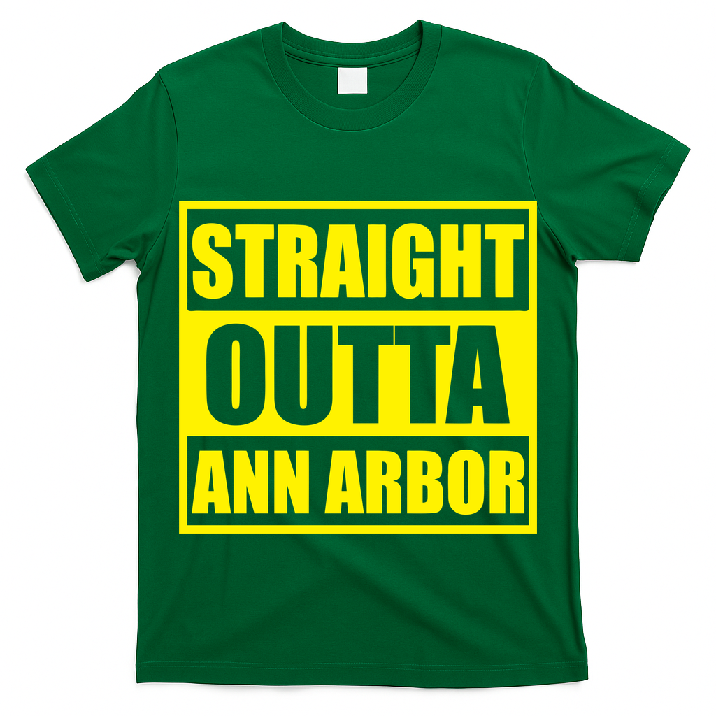 Football Straight Outta Ann Arbor Michigan T-Shirt