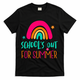 Schools Out For Summer Cute Rainbow T-Shirt - Black