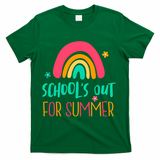 Schools Out For Summer Cute Rainbow T-Shirt - Green