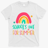 Schools Out For Summer Cute Rainbow T-Shirt - White