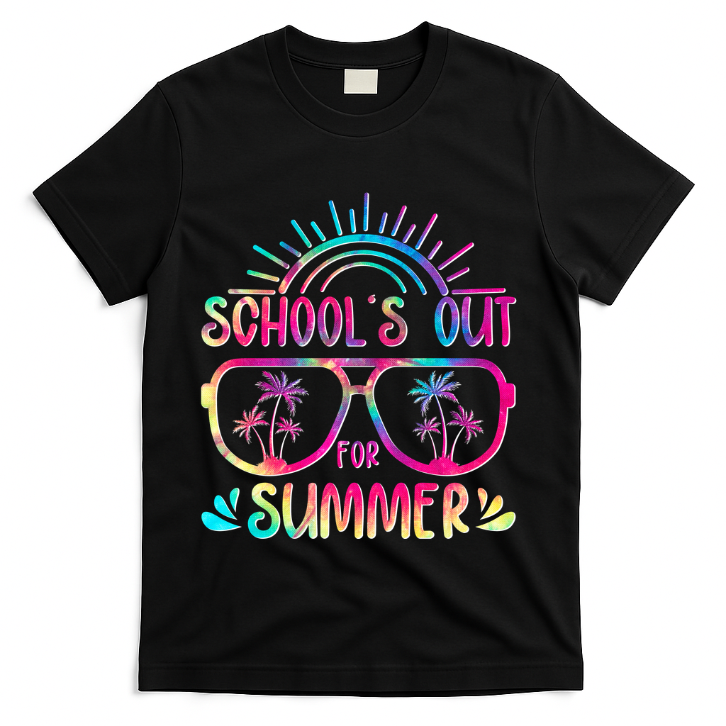 School's Out For Summer Tie Dye T-Shirt - Black